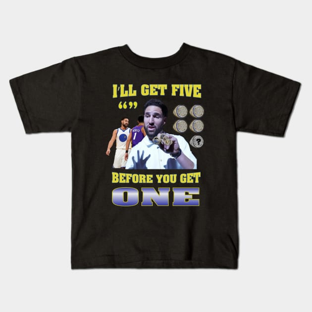 Klay Thompson Vintage Taunt Design Kids T-Shirt by rattraptees